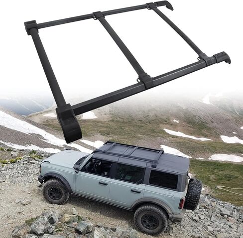 مجموعة القضبان المتقاطعة لحامل السقف مناسبة لـ 2021-2024 Ford Bronco 2/4 Door، استبدال ملحقات البضائع ذات القضبان الجانبية (ليس لرياضة برونكو) in Kuwait