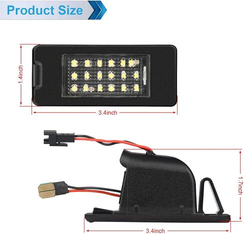 مجموعة مصابيح لوحة ترخيص LED متوافقة مع 2015-2020 Chevy Tahoe GMC Yukon Suburban Equinox Malibu Cadillac Escalade ESV ATS 6000K أبيض، حزمة من 2 in Kuwait