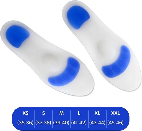 Silicone Insoles Metatarsal Pads Plantar Fasciitis Insoles Arch Support Foot Pads Shoe Insoles The Comfort Pad for Feet (XL 43-44) in Saudi Arabia