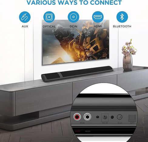 شريط صوت، شريط صوت للتلفزيون سلكي وبلوتوث مع بلوتوث لاسلكي/ARC/Opt/RCA/AUX/Coax/جهاز تحكم عن بعد، 36 بوصة in Kuwait
