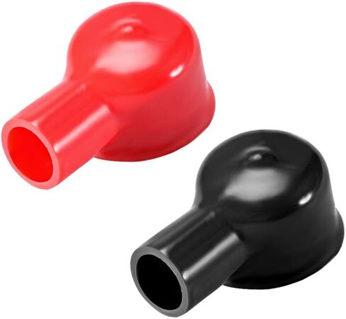 أغطية حماية مطاطية عازلة لطرف البطارية من uxcell لكابل 22 مم وكابل 12 مم أحمر وأسود زوج واحد in Saudi Arabia