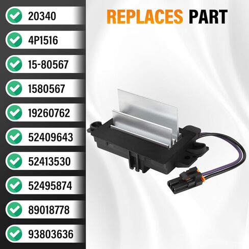 AC Blower Control Module Heater Blower Resistor Compatible with Chevy Silverado, Trailblazer, Cadillac Escalade, GMC Envoy, Sierra, Buick Rainier, Replace 4P1516/ 15-80567/89018778 in Kuwait