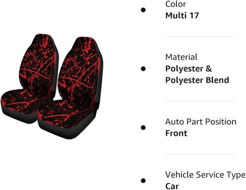 Set of 2 Car Seat Covers Red Horror Blood Stains Halloween Criminal Scene Abstract Universal Auto Front Seats Protector Fits for Car,SUV Sedan,Truck in Kuwait