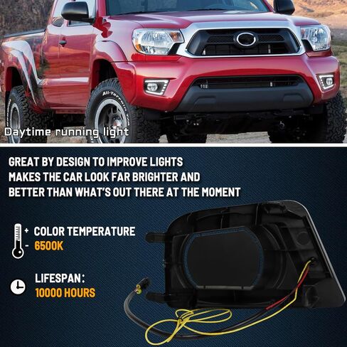 مجموعة مصابيح أمامية أمامية كاملة LED DRL بعدسة أمامية متوافقة مع تاكوما 2016-2023، وظائف التبديل باللون الأبيض والعنبر كضوء إشارة الانعطاف الخلفي in Saudi Arabia