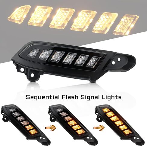 مجموعة مصابيح أمامية أمامية كاملة LED DRL بعدسة أمامية متوافقة مع تاكوما 2016-2023، وظائف التبديل باللون الأبيض والعنبر كضوء إشارة الانعطاف الخلفي in Saudi Arabia