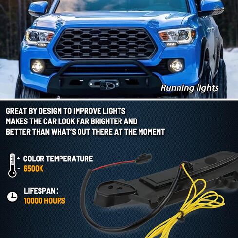 مجموعة مصابيح أمامية أمامية كاملة LED DRL بعدسة أمامية متوافقة مع تاكوما 2016-2023، وظائف التبديل باللون الأبيض والعنبر كضوء إشارة الانعطاف الخلفي in Saudi Arabia