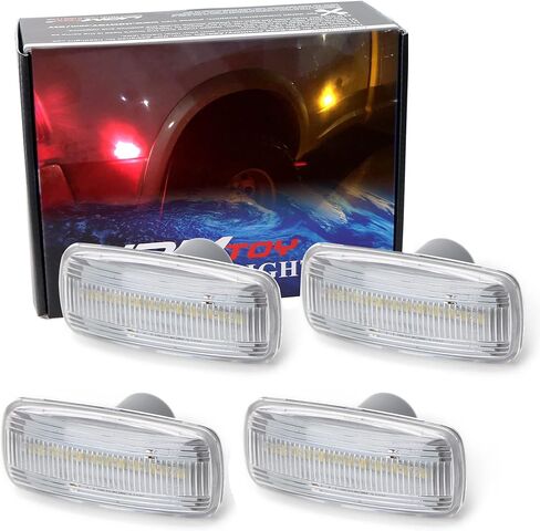 iJDMTOY Clear Lens Amber/Red Full LED Trunk Bed Marker Lights Set Compatible with 2010-18 Dodge RAM 2500HD 3500HD Truck Double Wheel Side Fenders, Powered by Total 48 LED in Saudi Arabia