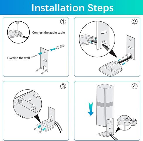 زوج واحد من دعامات التثبيت على الحائط بديلة لنظام الترفيه المنزلي Bose 752341-0010 OmniJewel Lifestyle 650 ولمكبرات الصوت المحيطية Bose 700 in Kuwait
