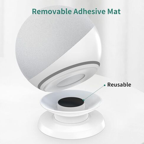 حامل طاولة عالمي من HomeMount Echo Dot 4 والجيل الخامس - حامل مكتبي جديد تمامًا من الجيل 4/5، وملحقات حامل حامل Echo Dot4/5 (أبيض) in Kuwait