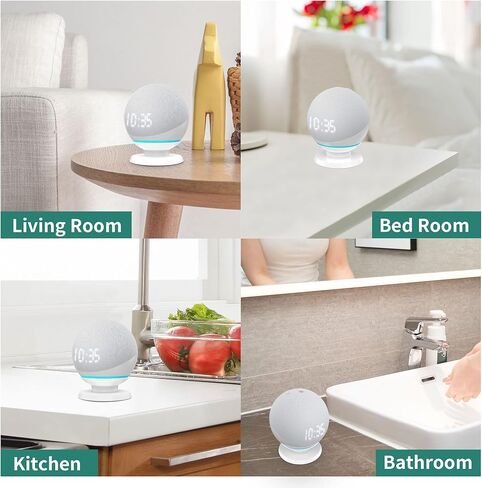 حامل طاولة عالمي من HomeMount Echo Dot 4 والجيل الخامس - حامل مكتبي جديد تمامًا من الجيل 4/5، وملحقات حامل حامل Echo Dot4/5 (أبيض) in Kuwait