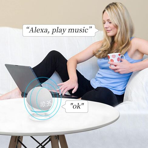 حامل طاولة عالمي من HomeMount Echo Dot 4 والجيل الخامس - حامل مكتبي جديد تمامًا من الجيل 4/5، وملحقات حامل حامل Echo Dot4/5 (أبيض) in Kuwait