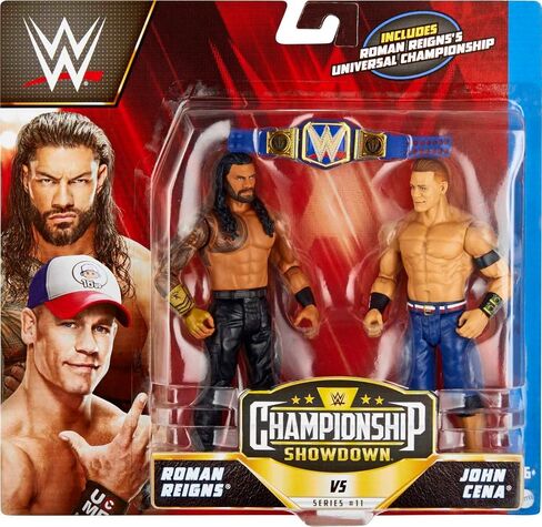 Mattel WWE Roman Reigns vs John Cena Championship Showdown Action Figure 2-Pack with Universal Championship, 6-inch in Saudi Arabia