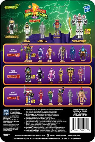 Super7 Mighty Morphin Power Rangers White Ranger 3.75 in Reaction Figure Classic Collectibles and Retro Toys in Saudi Arabia