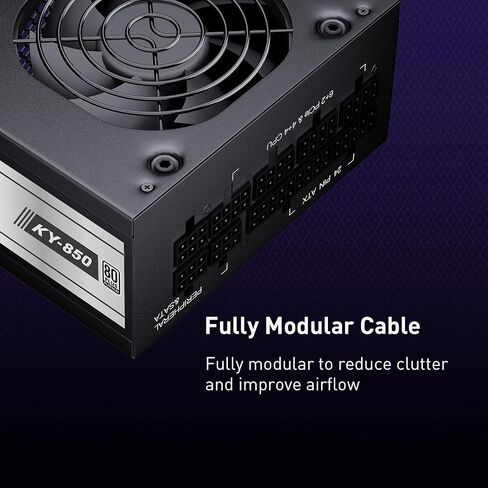 مصدر طاقة SFX850 850W SFX معياري بالكامل 80 Plus Platinum PSU مع مروحة هيدروليكية محسنة 80 مم ومكثفات يابانية. in Kuwait
