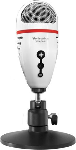 USB Condenser Podcasting Microphone PC Mic with Desktop Base for Live Streaming, Recording,Gaming, Black in Saudi Arabia