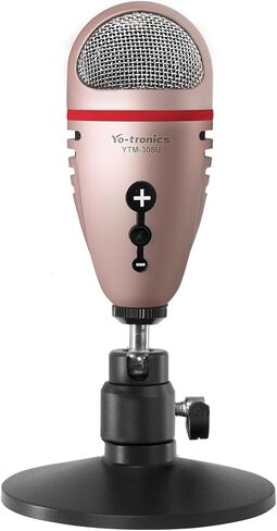 USB Condenser Podcasting Microphone PC Mic with Desktop Base for Live Streaming, Recording,Gaming, Black in Saudi Arabia