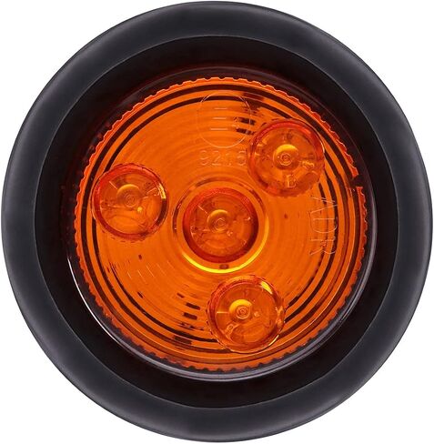 2 Inch 4 LED Round Trailer Light with Grommet Plug Fit for Truck Trailer RV Camper Bus, Side Marker Clearance Lamp, 5 Amber and 5 Red in Saudi Arabia