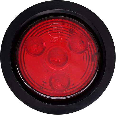 2 Inch 4 LED Round Trailer Light with Grommet Plug Fit for Truck Trailer RV Camper Bus, Side Marker Clearance Lamp, 5 Amber and 5 Red in Saudi Arabia