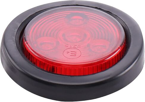 2 Inch 4 LED Round Trailer Light with Grommet Plug Fit for Truck Trailer RV Camper Bus, Side Marker Clearance Lamp, 5 Amber and 5 Red in Saudi Arabia