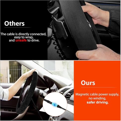 غطاء عجلة القيادة مُدفأ، قابس سيارة 12 فولت، مناسب بشكل عام 14.5-15.5 بوصة، غطاء حماية أسود لعجلة القيادة التلقائية in Kuwait