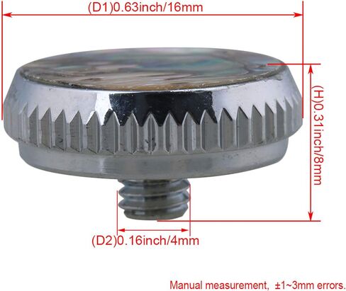 Yibuy 0.62 × 0.4 بوصة مطلي بالكروم أذن البحر شل إصبع زر أدوات الرياح حزمة من 3 قطع in Saudi Arabia