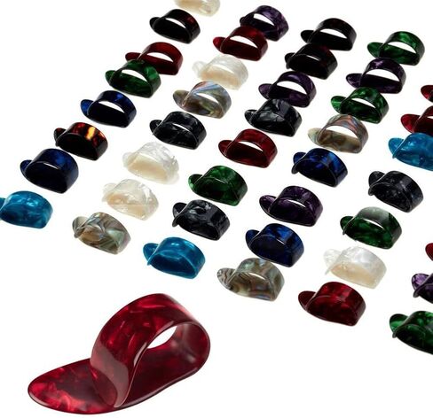 48 Pieces Thumb Finger Picks, Medium, Flat Thumbpicks Celluloid Guitar Thumb Picks for Acoustic Guitar (XG-03) in Saudi Arabia