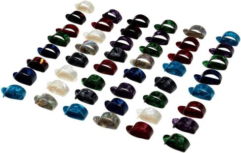48 Pieces Thumb Finger Picks, Medium, Flat Thumbpicks Celluloid Guitar Thumb Picks for Acoustic Guitar (XG-03) in Saudi Arabia