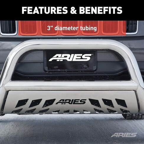 ARIES 35-1003 2-1/2-Inch Polished Stainless Steel Bull Bar, Select Jeep Grand Cherokee in Saudi Arabia