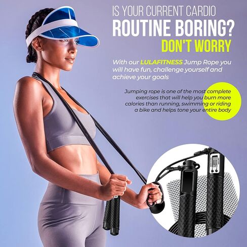 Jump Rope, Speed Digital Skipping Rope with Calorie Counter for Women Men Kids with Speed Cordless Ball, Ice Towel, Soft Breathable Fast Drying Microfiber Towel Super Absorbent in Kuwait