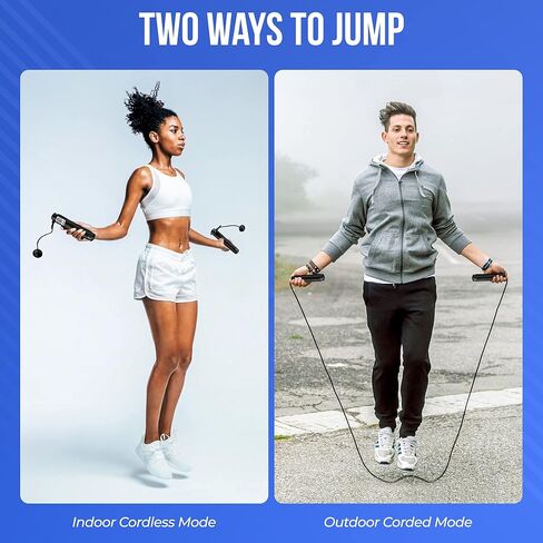 Jump Rope, Speed Digital Skipping Rope with Calorie Counter for Women Men Kids with Speed Cordless Ball, Ice Towel, Soft Breathable Fast Drying Microfiber Towel Super Absorbent in Kuwait