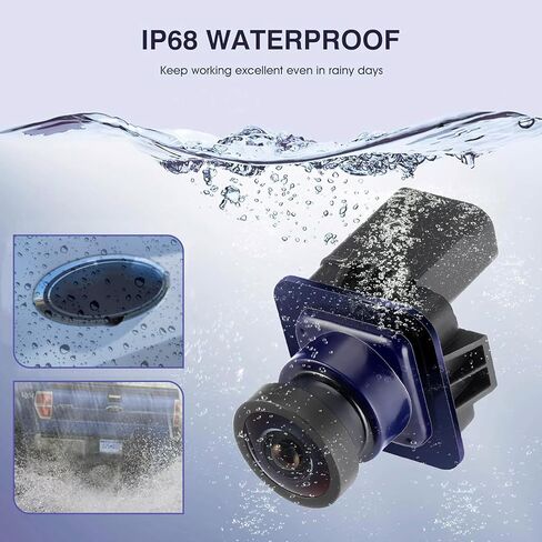 طقم كاميرا احتياطية بشعار الباب الخلفي من Ford متوافق مع Ford F-150 2011-2014 مجموعة استبدال الكاميرا المساعدة في ركن السيارة AL3Z-19H511-A، BL3Z-19G490-B in Kuwait