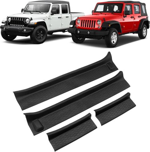 Door Sill Guards Kit Rubber Door Entry Guards Protector for 2018-2024 Wrangler JL JLU Gladiator JT 2 Door Accessories Parts Door Sill Guards Edge, 2PCS in Saudi Arabia