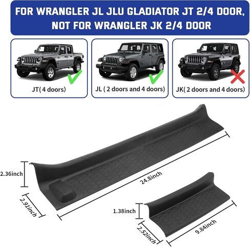 Door Sill Guards Kit Rubber Door Entry Guards Protector for 2018-2024 Wrangler JL JLU Gladiator JT 2 Door Accessories Parts Door Sill Guards Edge, 2PCS in Saudi Arabia