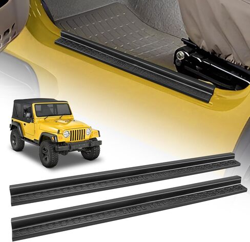 طقم واقي عتبة الباب مع شعار 1941، حافة لـ 1997-2006 Wrangler TJ استبدال أجزاء الملحقات، قطعتان/مجموعة in Kuwait