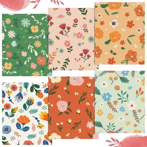 Kosiz 24 Pack Decorative File Folders 2 Pockets Folder with 3 Holes 9.5 x 11.5 Inch Floral Folders Letter Size 12 Designs Cute Folders Back to School Gifts for Office Documents Business Card Supplies in Saudi Arabia