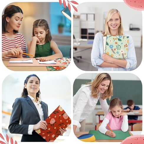 Kosiz 24 Pack Decorative File Folders 2 Pockets Folder with 3 Holes 9.5 x 11.5 Inch Floral Folders Letter Size 12 Designs Cute Folders Back to School Gifts for Office Documents Business Card Supplies in Saudi Arabia