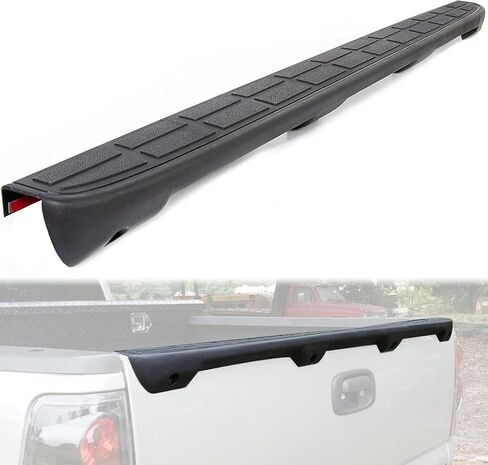 غطاء غطاء سبويلر للباب الخلفي من ECOTRIC متوافق مع 1999-2007 Chevy Silverado GMC Sierra بديل لـ #15932249 #1909101 واقي علوي مقولب أسود مزخرف in Saudi Arabia