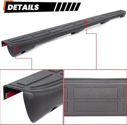 غطاء غطاء سبويلر للباب الخلفي من ECOTRIC متوافق مع 1999-2007 Chevy Silverado GMC Sierra بديل لـ #15932249 #1909101 واقي علوي مقولب أسود مزخرف in Saudi Arabia
