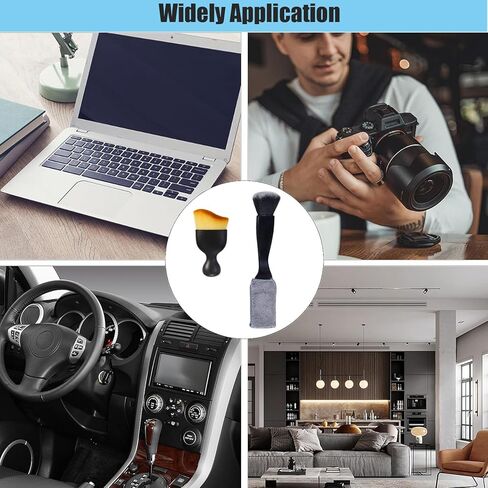 فرشاة غبار داخلية للسيارة، 4 قطع من فرشاة تفاصيل السيارة الناعمة، فرش تنظيف الغبار والأوساخ العالمية مثالية لتنظيف لوحة القيادة واللوحات وفتحة التهوية ووحدة التحكم والجلد والكمبيوتر والهاتف المحمول in Kuwait