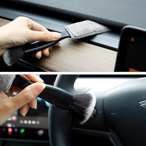 فرشاة غبار داخلية للسيارة، 4 قطع من فرشاة تفاصيل السيارة الناعمة، فرش تنظيف الغبار والأوساخ العالمية مثالية لتنظيف لوحة القيادة واللوحات وفتحة التهوية ووحدة التحكم والجلد والكمبيوتر والهاتف المحمول in Kuwait