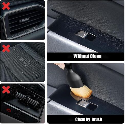 فرشاة غبار داخلية للسيارة، 4 قطع من فرشاة تفاصيل السيارة الناعمة، فرش تنظيف الغبار والأوساخ العالمية مثالية لتنظيف لوحة القيادة واللوحات وفتحة التهوية ووحدة التحكم والجلد والكمبيوتر والهاتف المحمول in Kuwait