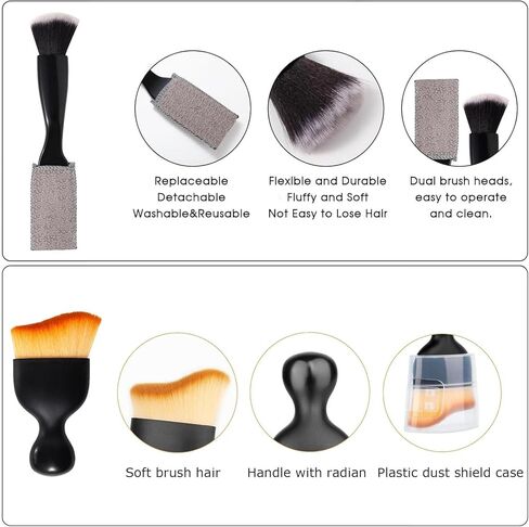 فرشاة غبار داخلية للسيارة، 4 قطع من فرشاة تفاصيل السيارة الناعمة، فرش تنظيف الغبار والأوساخ العالمية مثالية لتنظيف لوحة القيادة واللوحات وفتحة التهوية ووحدة التحكم والجلد والكمبيوتر والهاتف المحمول in Kuwait