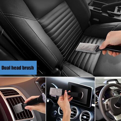 فرشاة غبار داخلية للسيارة، 4 قطع من فرشاة تفاصيل السيارة الناعمة، فرش تنظيف الغبار والأوساخ العالمية مثالية لتنظيف لوحة القيادة واللوحات وفتحة التهوية ووحدة التحكم والجلد والكمبيوتر والهاتف المحمول in Kuwait