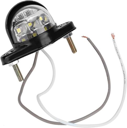 ضوء ترخيص لوحة xuuyuu، 12 فولت/36 مللي أمبير حديد معدني 6 مصابيح LED عاكس ضوء لوحة أرقام لشاحنة مقطورة الدراجات النارية، أسود in Kuwait