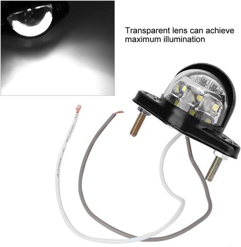 ضوء ترخيص لوحة xuuyuu، 12 فولت/36 مللي أمبير حديد معدني 6 مصابيح LED عاكس ضوء لوحة أرقام لشاحنة مقطورة الدراجات النارية، أسود in Kuwait