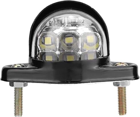 ضوء ترخيص لوحة xuuyuu، 12 فولت/36 مللي أمبير حديد معدني 6 مصابيح LED عاكس ضوء لوحة أرقام لشاحنة مقطورة الدراجات النارية، أسود in Kuwait