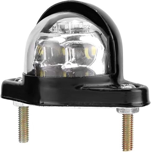 ضوء ترخيص لوحة xuuyuu، 12 فولت/36 مللي أمبير حديد معدني 6 مصابيح LED عاكس ضوء لوحة أرقام لشاحنة مقطورة الدراجات النارية، أسود in Kuwait