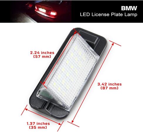 E36 Led لوحة ترخيص ضوء استبدال لB-MW E36 3 سلسلة 318i 325i 328i 1992 1993 1994 1995 1996 1997 1998 Led رقم لوحة مصباح السيارات الخلفية علامة ضوء الجمعية مباشرة لمبة غطاء استبدال الإسكان in Saudi Arabia