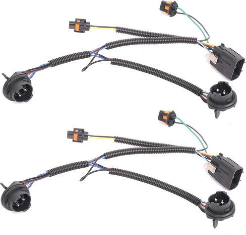 Headlights Assembly for 2007-2013 Chevy Silverado 1500, 07-14 2500HD 3500HD Headlamp w/Headlight Wiring Harness, Chrome Amber in Kuwait