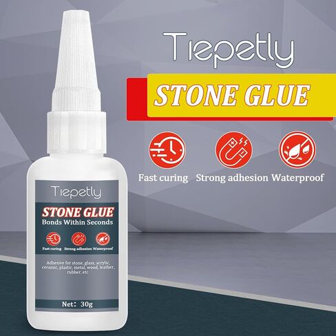 Stone Glue, 30g Glue for Ceramic Marble, Clear Super Glue for Stone to Stone, Stone and Other Material, Instant Super Glue for Ceramic, Rock, Granite, Stone and Tile in Kuwait